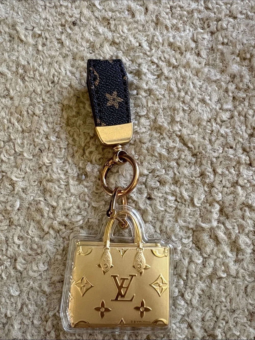 Gold Tote Key Holder /bagCharm